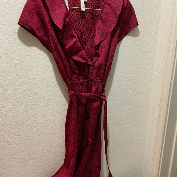 Fossil Red and pink polka dot dress with ruffles size medium - Picture 2 of 8